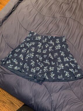 American Eagle Outfitters Navy Floral Skater Mini Skirt